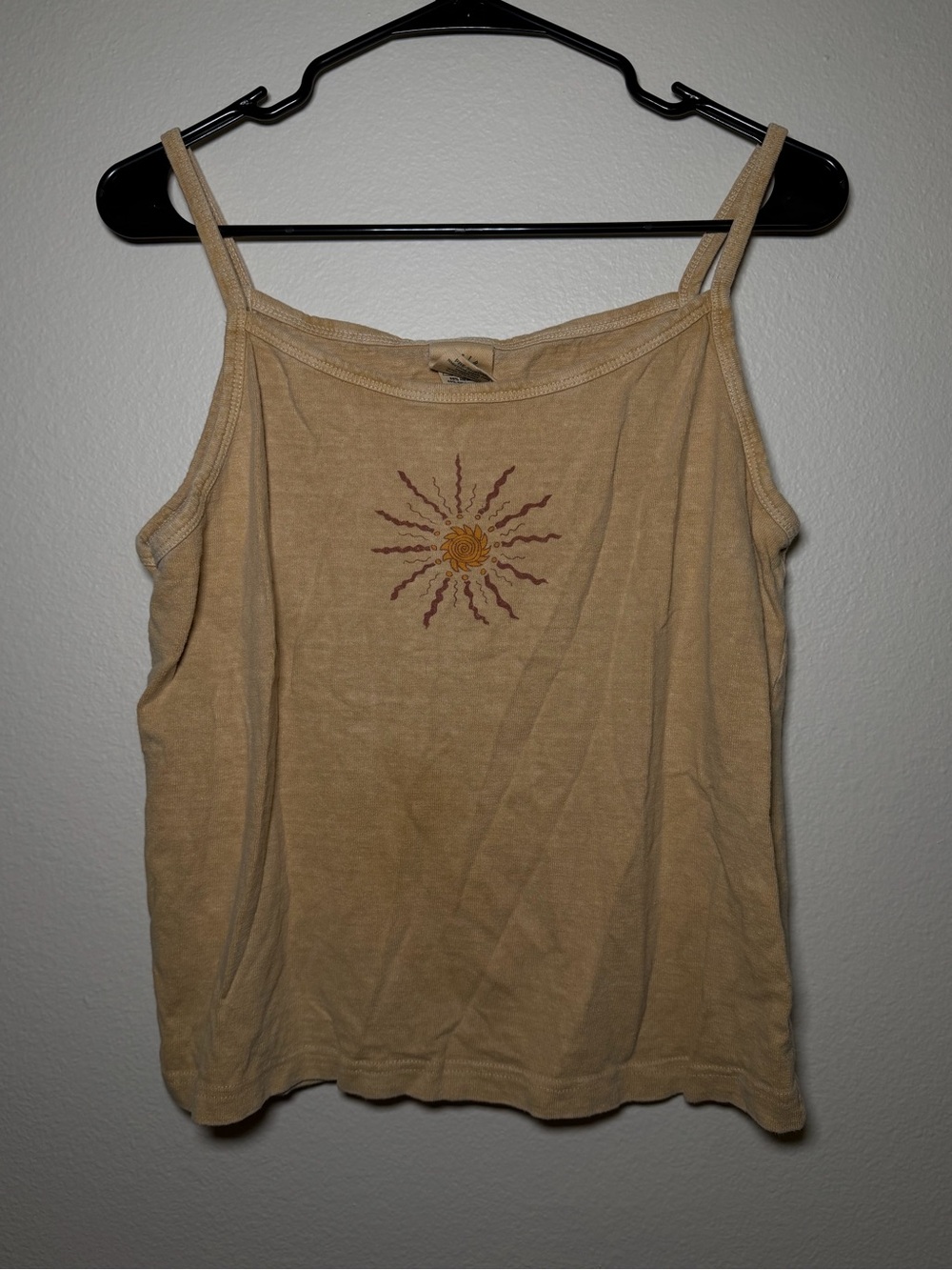 Y2K Earth Creations Faded Sun Boho Hippie Fairy Tank Top Whimsical Hemp